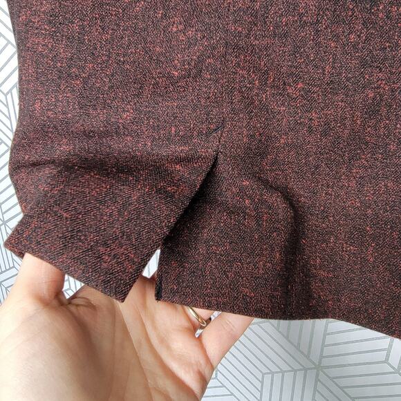 Burgundy Saks Fifth Ave Black Label Tweed Skirt Sz 14 - Picture 6 of 11